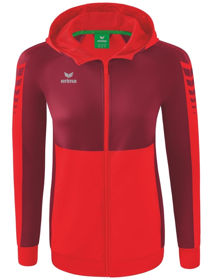 

Тренировочная куртка Six Wings с капюшоном красного цвета erima