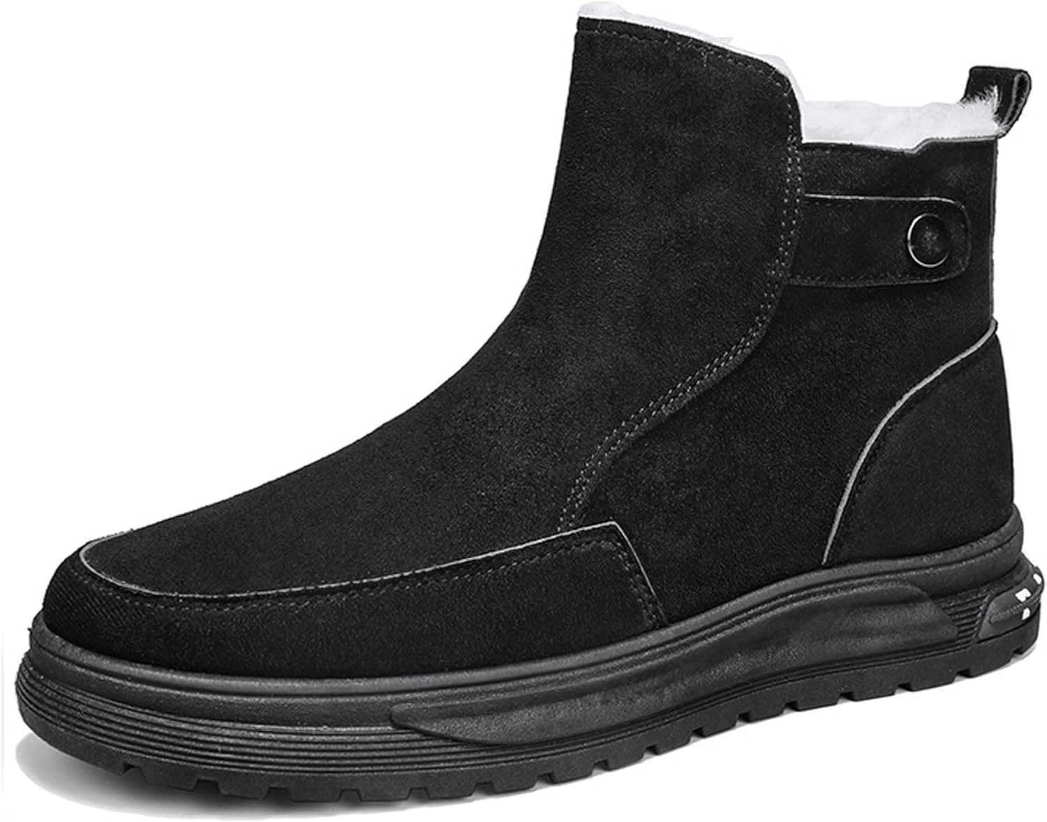 

Мужские зимние снежные ботинки- комфортные и теплые- повседневная обувь для прогулок, легкие, противоскользящие хлопковые туфли- повседневные кроссовки Generic, черный