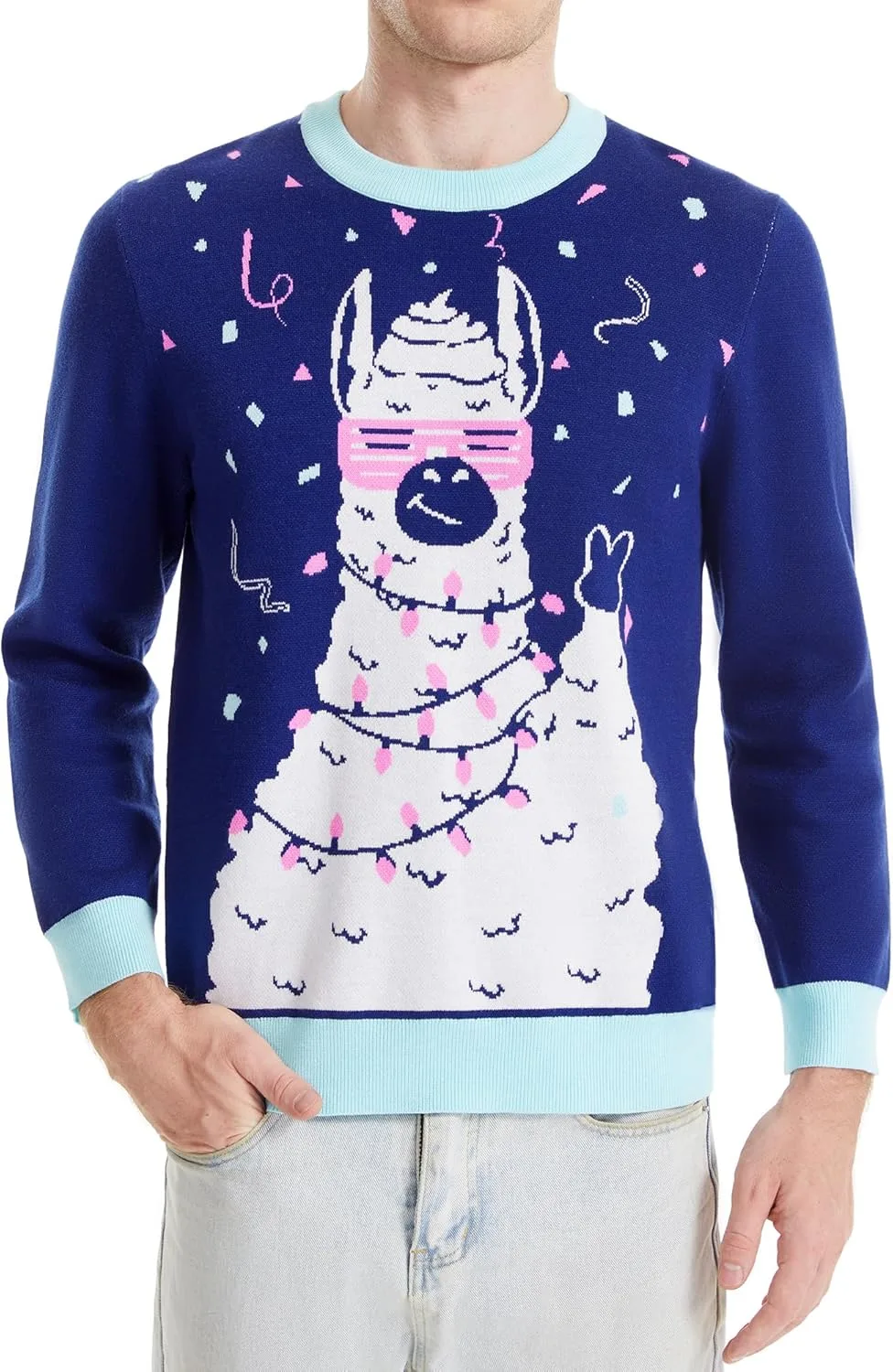 

Свитер Runhit Ugly Christmas с принтом, вязаный, унисекс