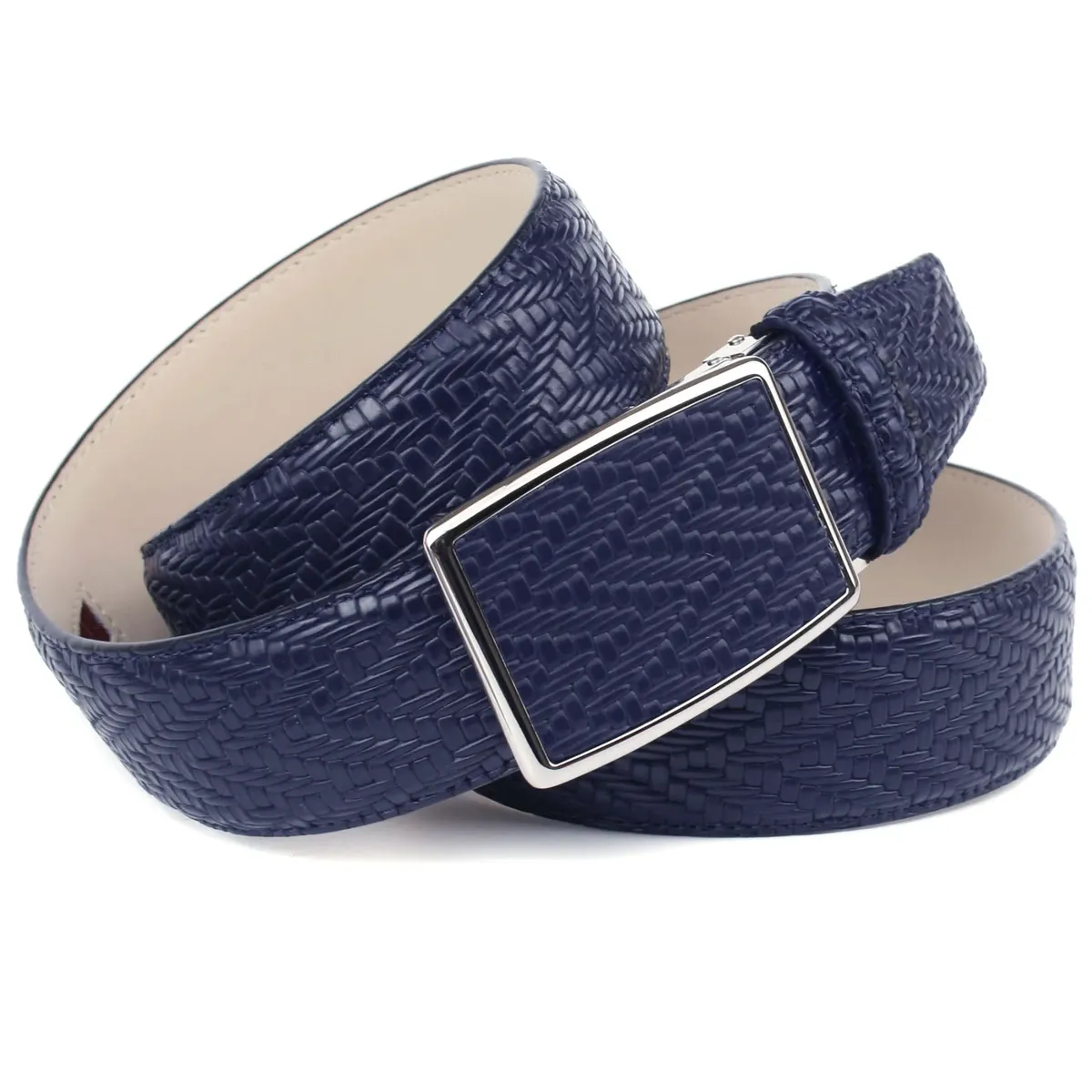 

Кожаный ремень Anthoni Crown, поверхность с великолепной структурой, синий