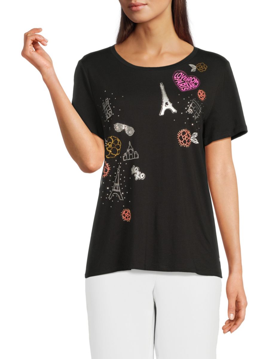 

Футболка с декором Paris Whimsy Karl Lagerfeld Paris, черный