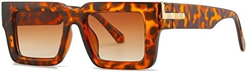 

Ретро-солнцезащитные очки квадратной формы для женщин, модные очки с леопардовым принтом и градиентом, защита от ультрафиолета UV400 для мужчин MTZJH, Leopard Tea Gradient