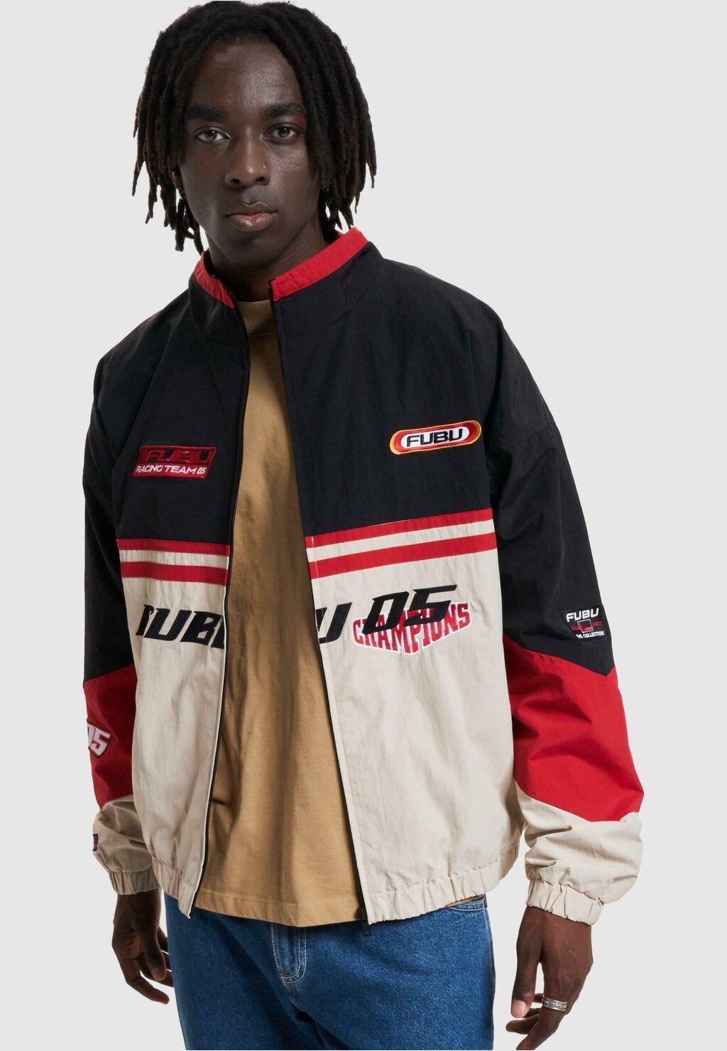 

Куртка межсезонная FUBU, кремово-черный красный
