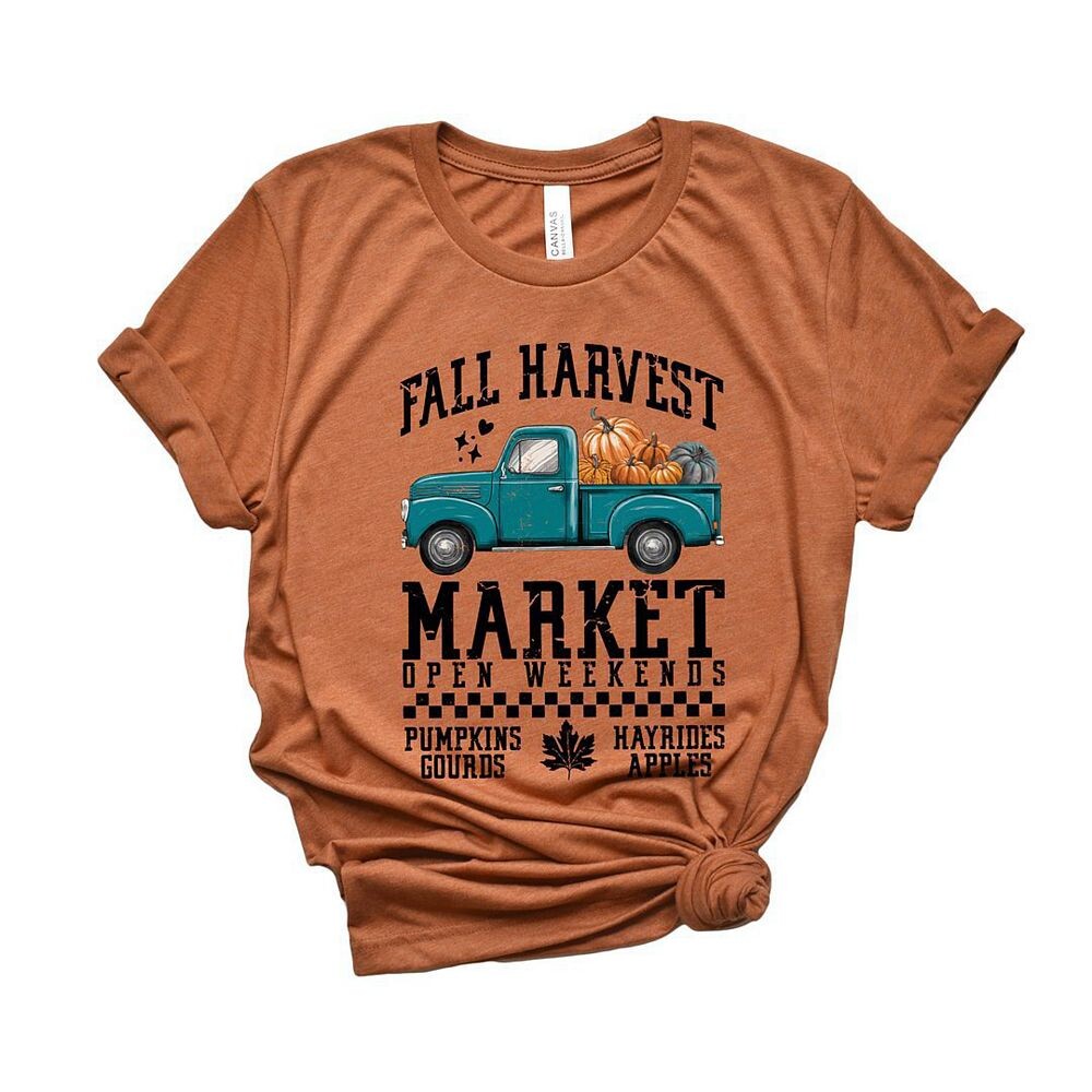 

Футболка с короткими рукавами и графическим рисунком Fall Harvest Truck Simply Sage Market, цвет Autumn