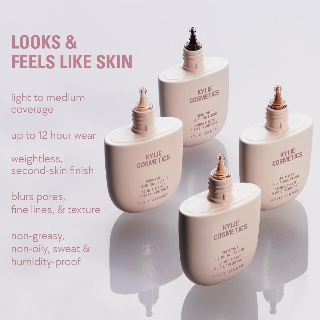 Тональный крем для лица skin tint blurring elixir Kylie Cosmetics, 10c, объем 30 мл — фото 4