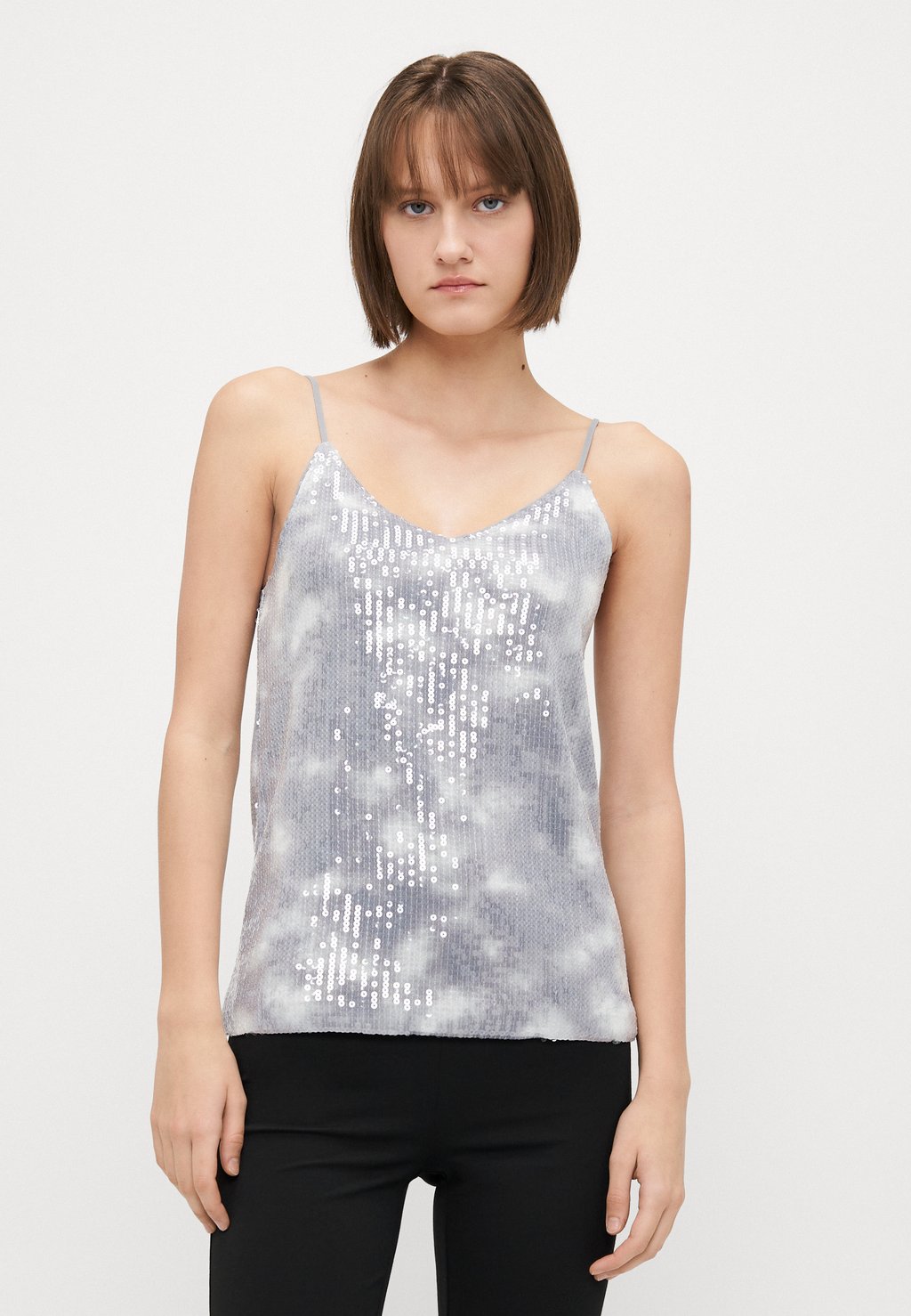 

Топ ONLGOLDA SEQUINS ONLY Tall, серый