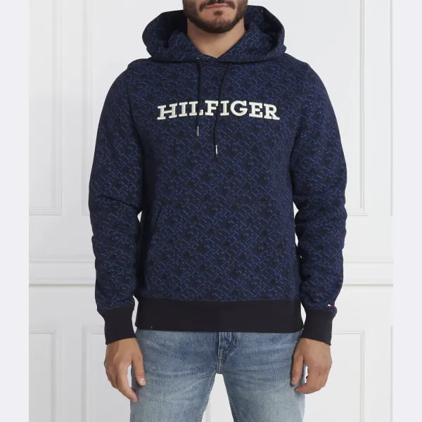 

Толстовка стандартного кроя с капюшоном и монограммой Aop Tommy Hilfiger, синий