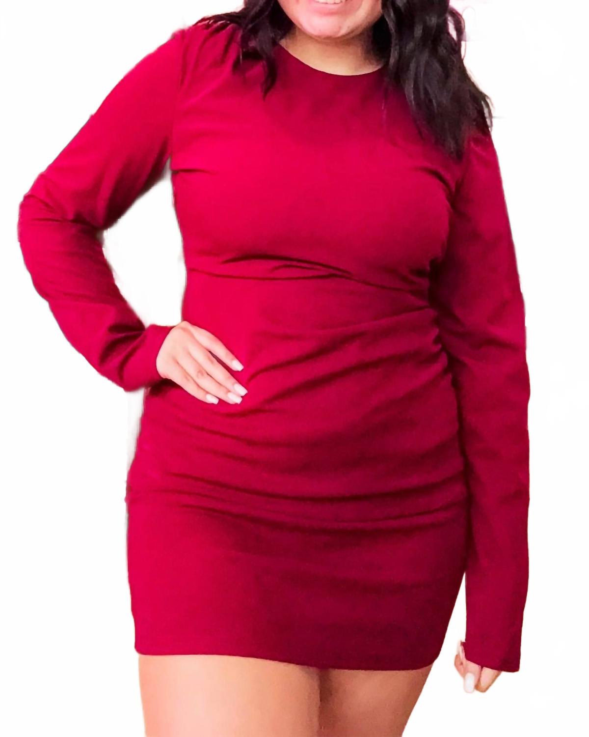 

Праздничное вязаное платье-мини фасона bodycon в винном цвете VERY J, Wine
