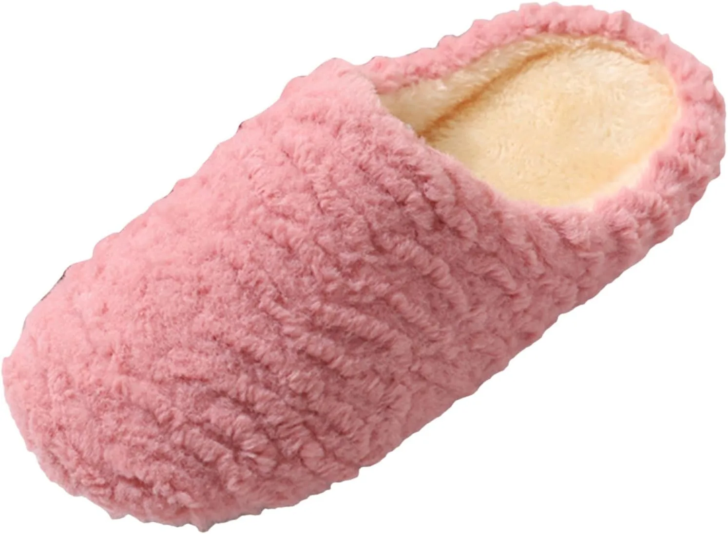 Женские зимние тапочки Generic из войлока с эффектом памяти, теплые, нескользящие, унисекс, с внутренней полкой снаружи, для дома и улицы Generisch, арбузно-красный — фото 2