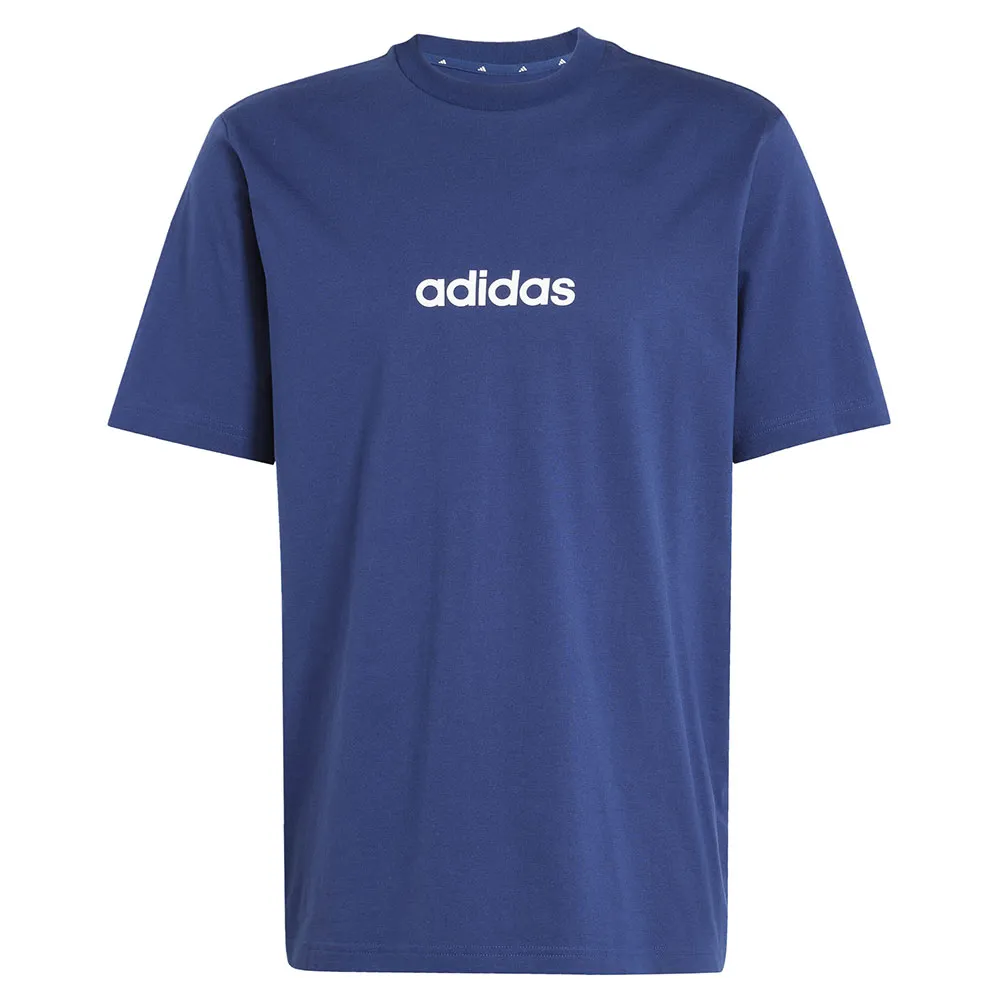 Футболка adidas Essentials Linear Single Jersey, синий — фото 3