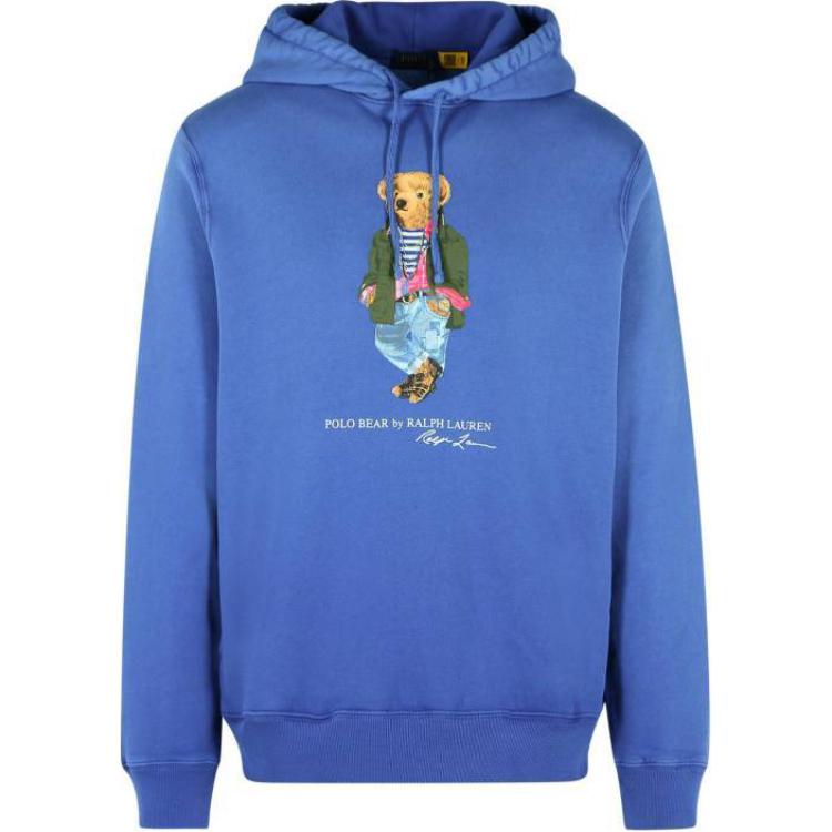 Поло Bear Garment Dyed Fleece худи Polo Ralph Lauren, синий — фото 3