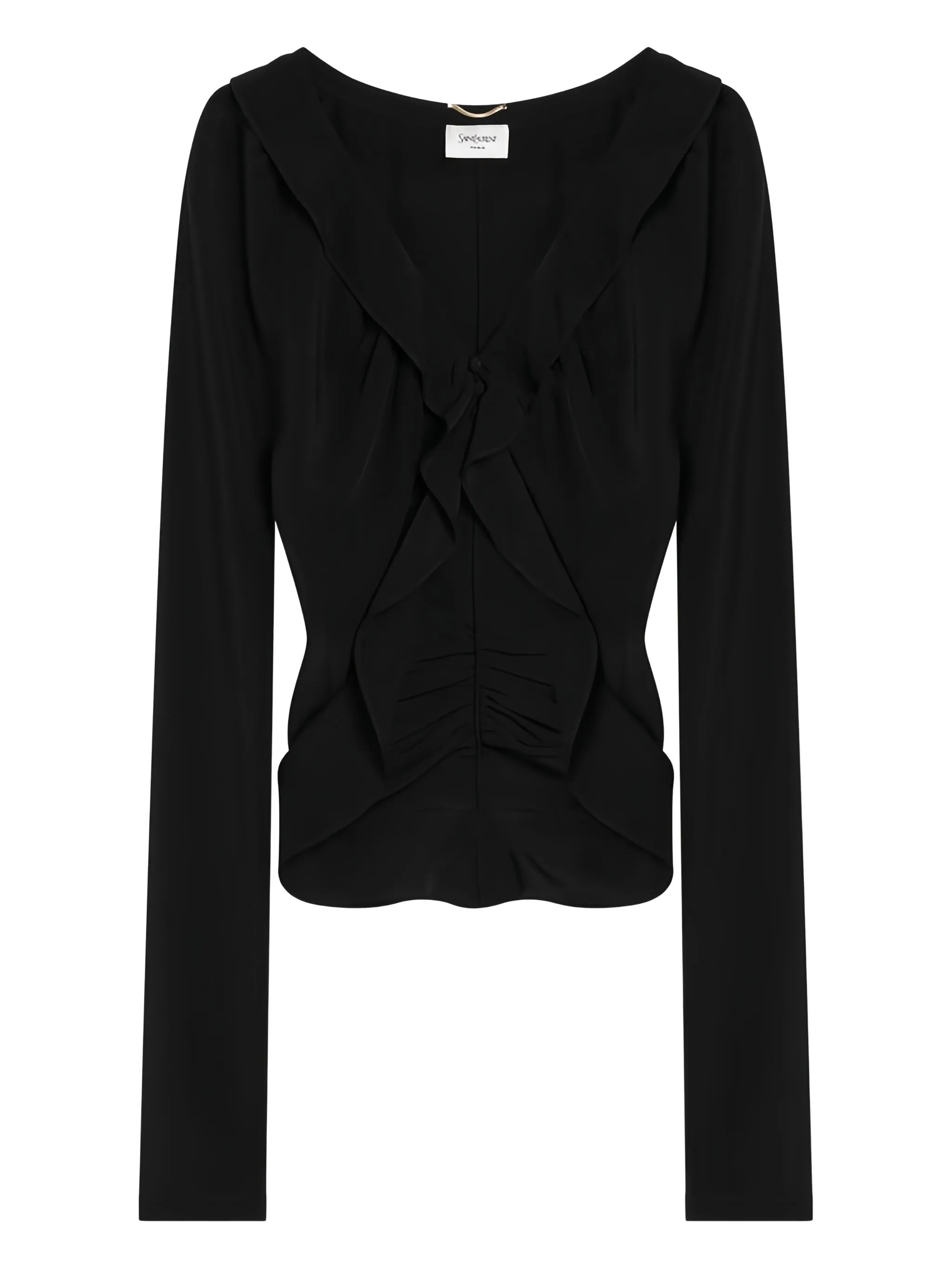 

Шелковая блузка Saint Laurent, черный