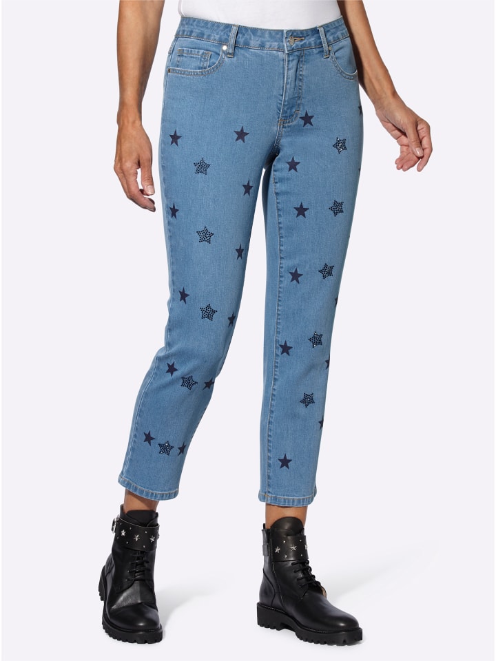 

Джинсы 7/8 синего цвета с отбеленными краями WITT WEIDEN