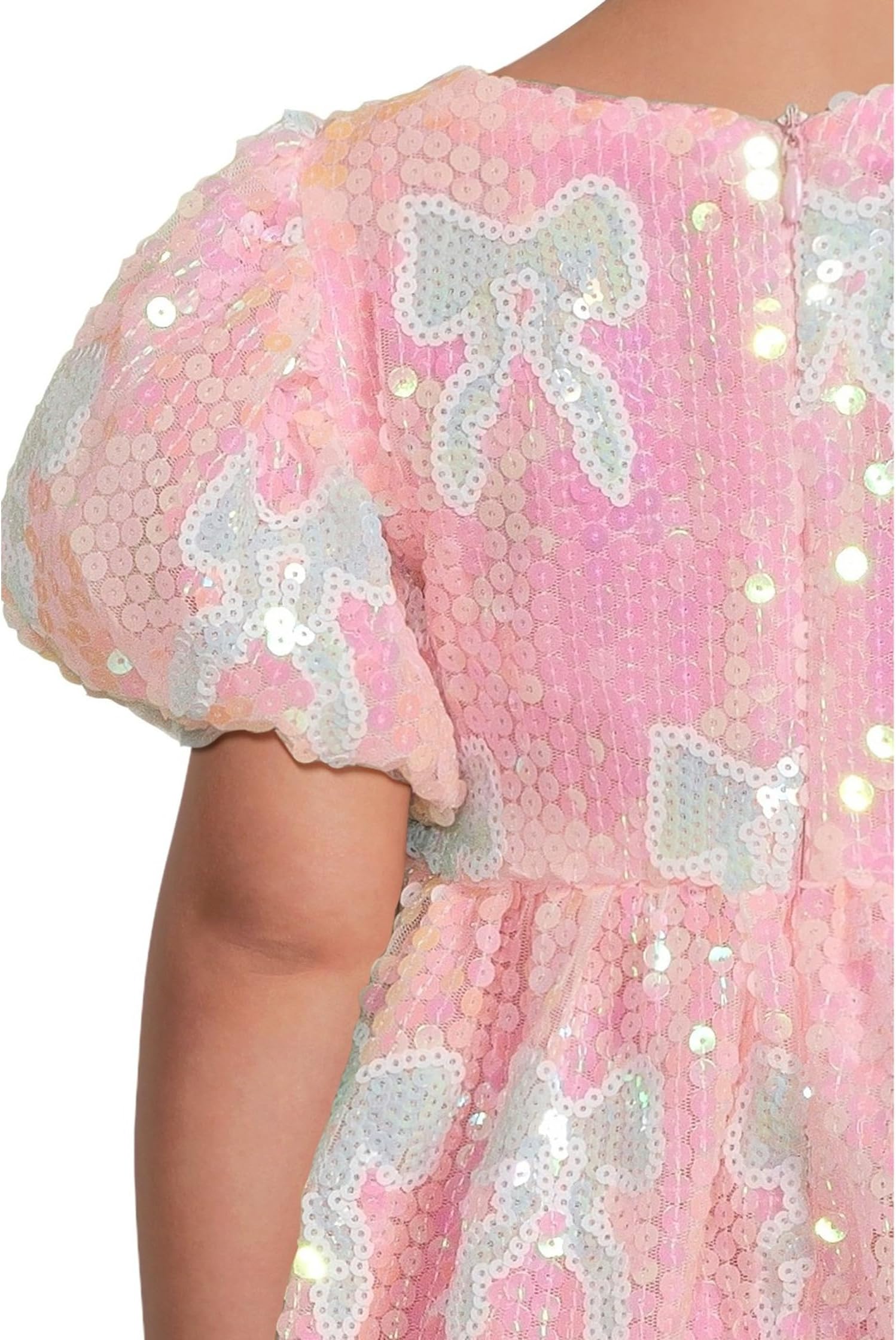 Платье Lola and The Boys Baby Blue Sequin Bow Dress, розовый — фото 3