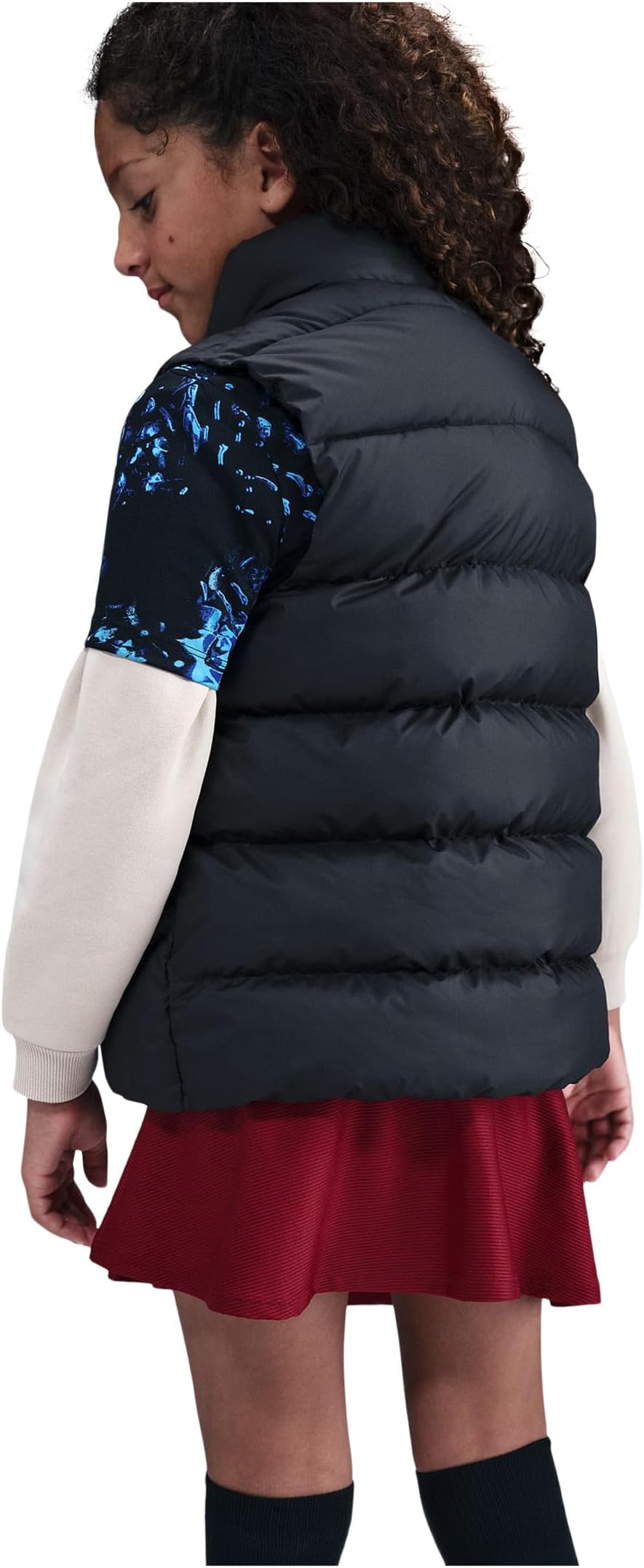 Спортивный жилет-пуховик Therma-FIT свободного кроя для игр на весь день Nike Kids, Black/White — фото 2