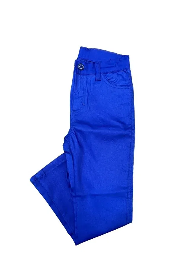 Детские брюки для девочек прямые хлопковые Fatella, Saks Blue