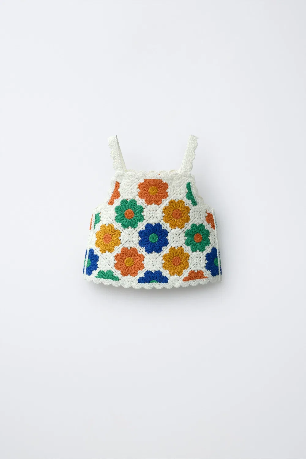 Вязаный крючком топ с цветочным узором ZARA, Multicoloured — фото 2