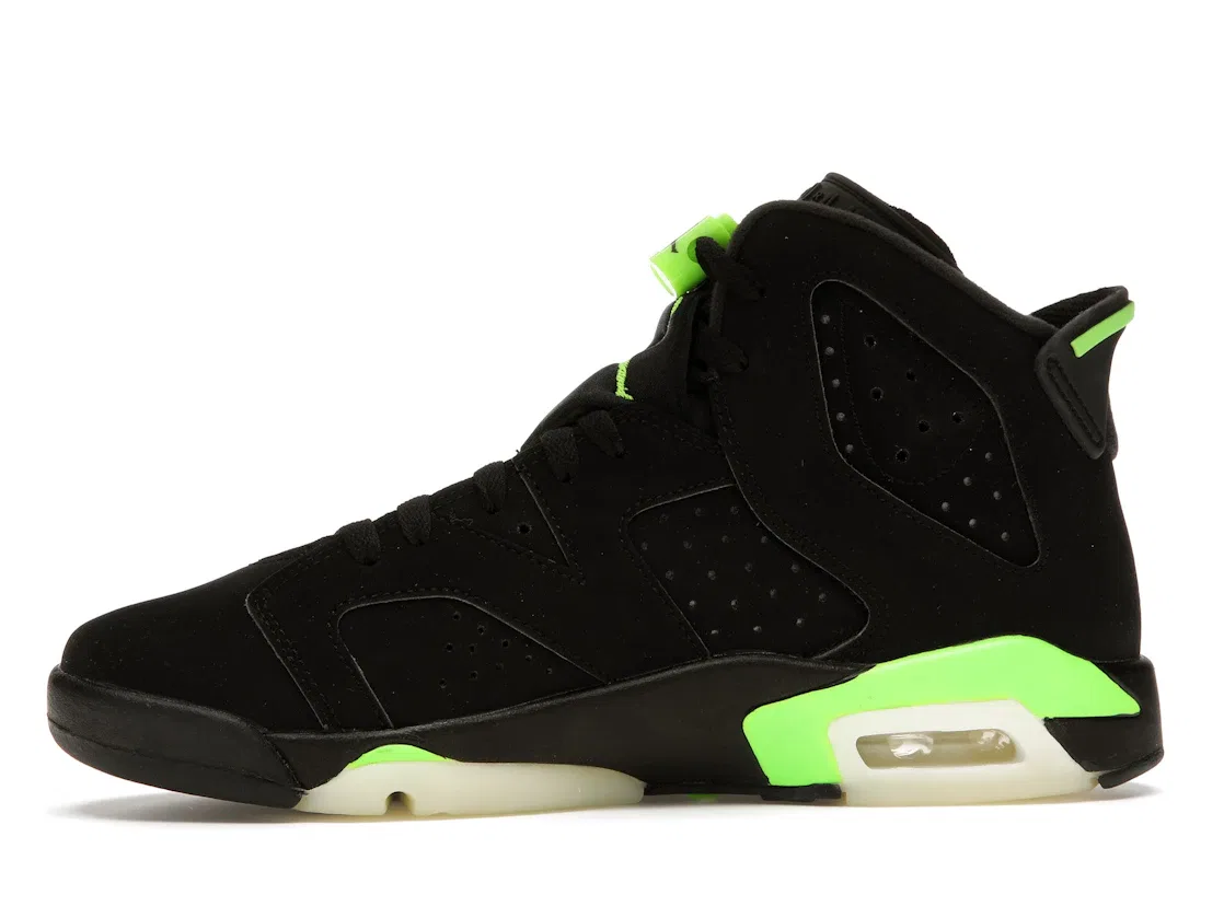 Детские кроссовки с принтом Jordan 6 Retro Electric Green GS Jordan, Black/Electric Green — фото 3