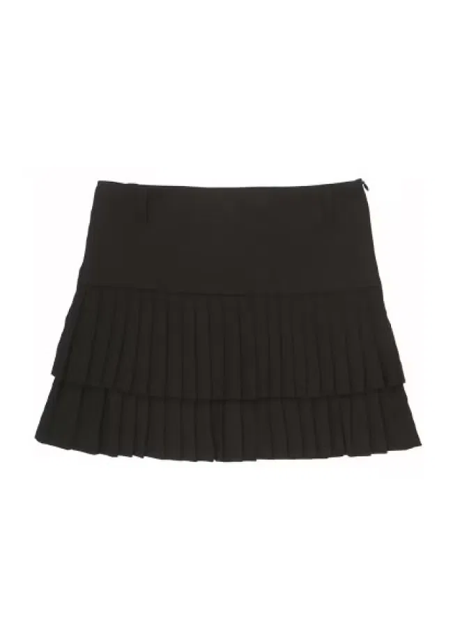 Юбка плиссированная мини-трапеция с подкладкой Zara, черный