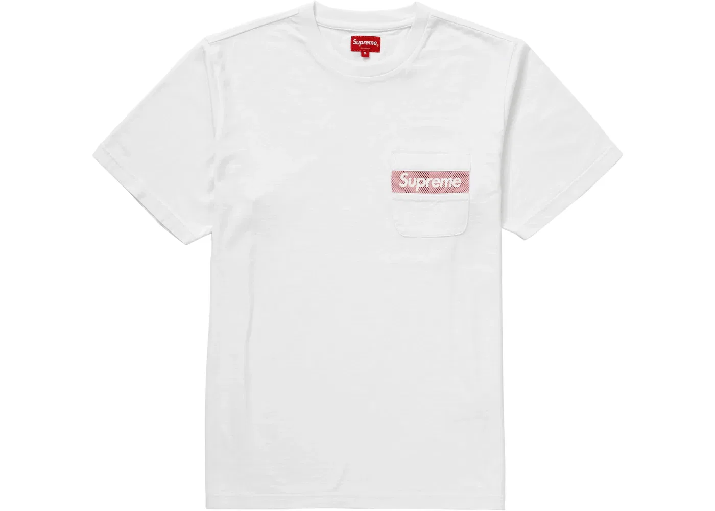 Мужская футболка с сетчатым принтом с карманом Supreme Tee, White