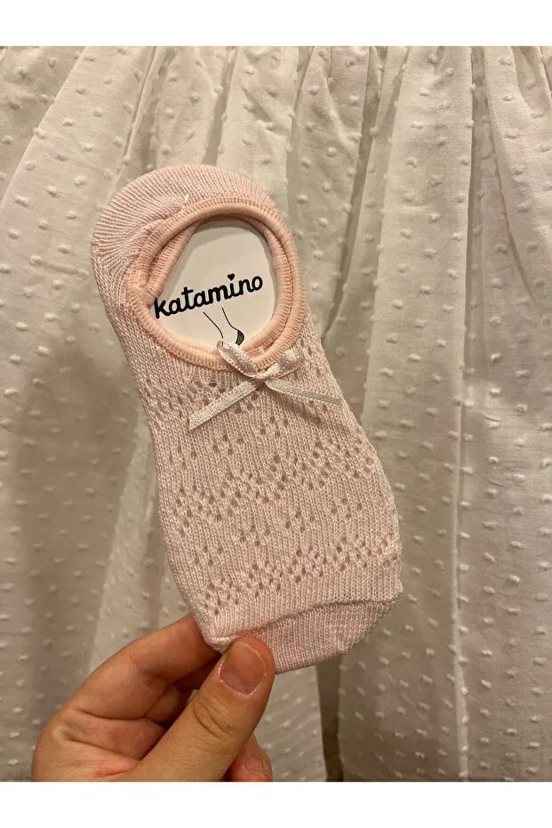 Детские носки для девочек с жаккардовым узором Babette Socks Katamino, Pink — фото 2
