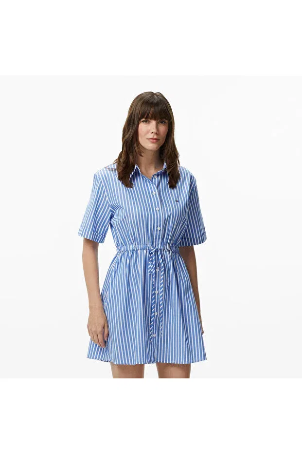 Женское платье-рубашка с коротким рукавом Tommy Hilfiger, Blue — фото 3