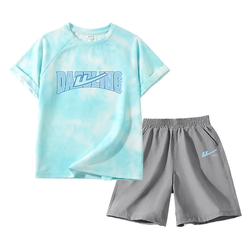 Детский спортивный комплект в стиле хип-хоп, Casual Sportswear, WARRIOR, Lake Blue/H Dark Blue English-Gray/H Return Sunshine Blue K