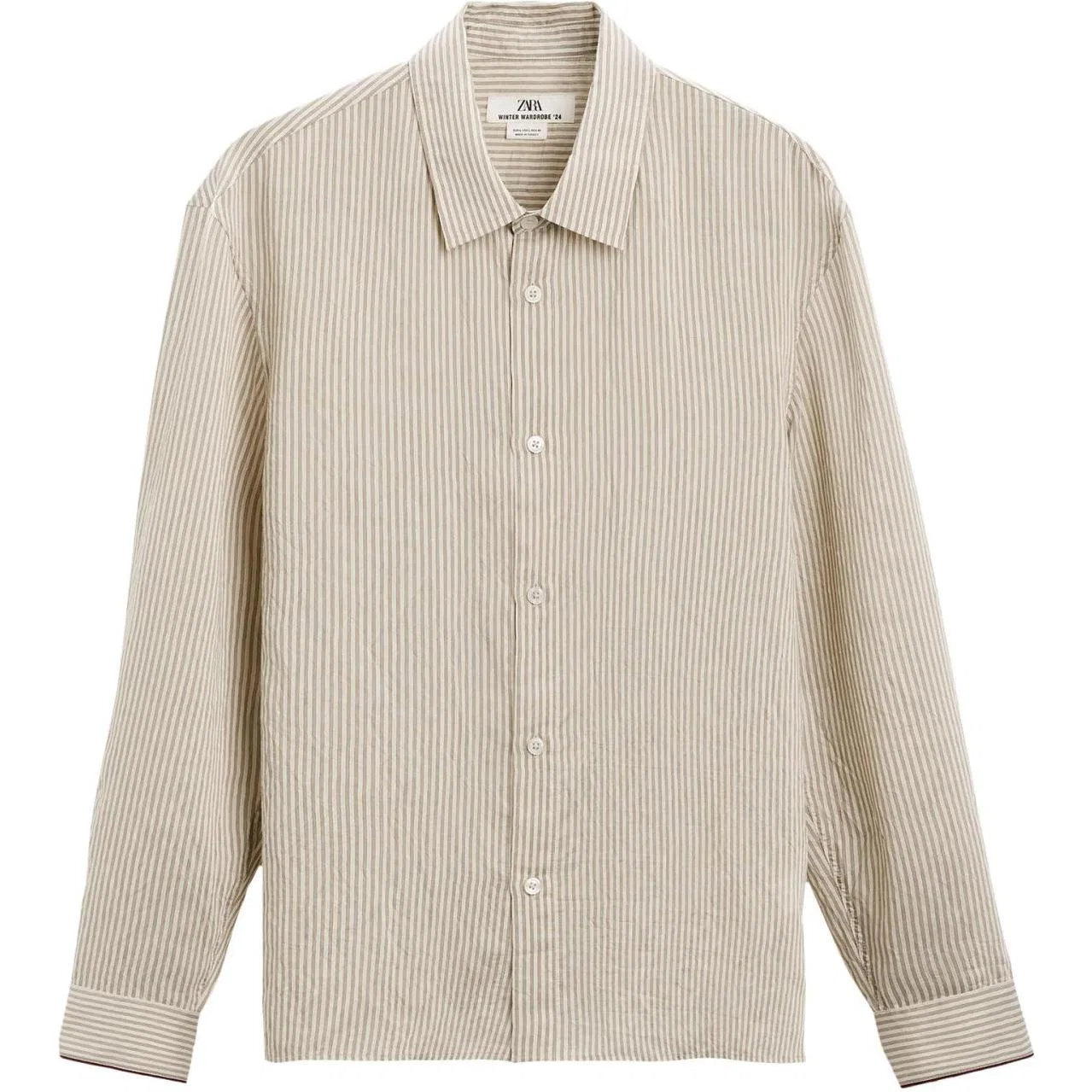 Мужская рубашка с лацканами Beige ZARA, Beige