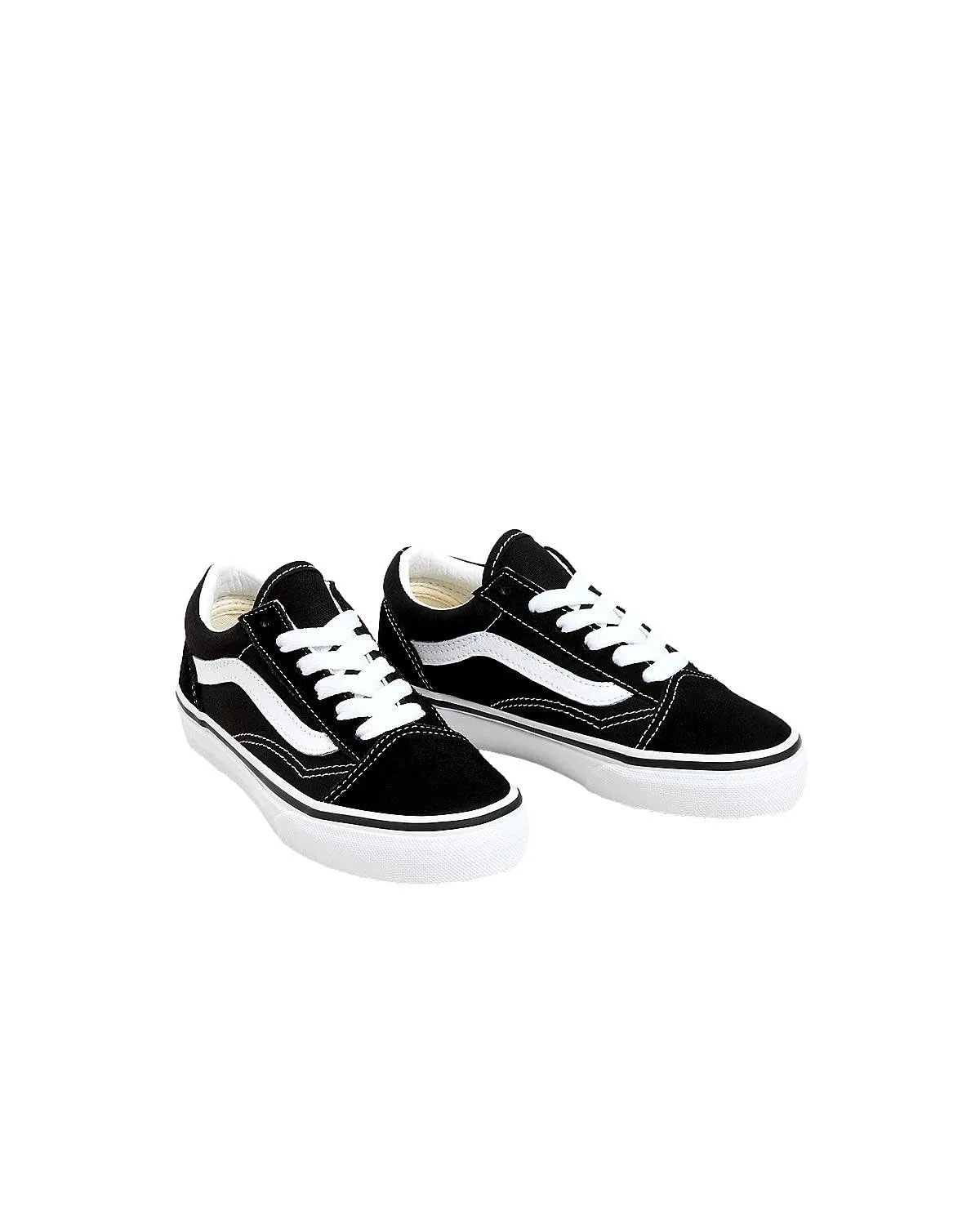 Детские кроссовки для мальчиков Old Skool (Suede/Canvas) Vans, Black True White — фото 4