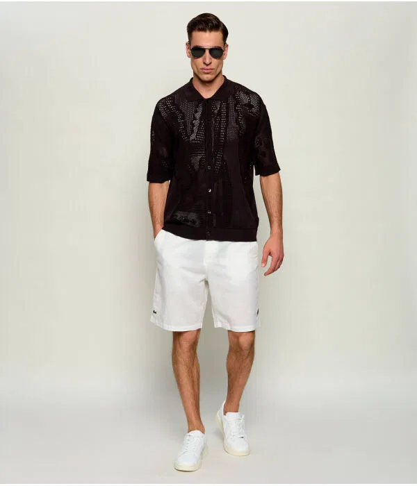 Мужская рубашка свободного кроя Lacoste, коричневый — фото 2