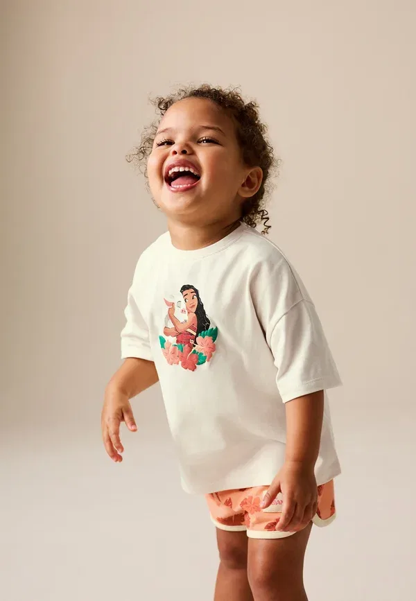 Комплект из футболки и шорт с принтом Disney Moana Regular fit, Next, Coral Ecru, экрю — фото 4