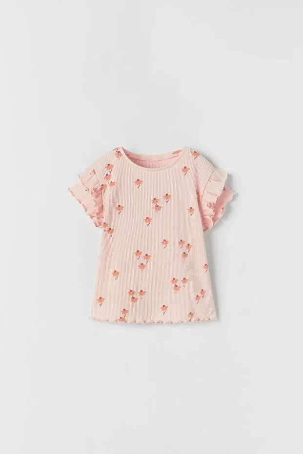 Детская футболка для девочек с принтом Basics Zeyderkids, Pink