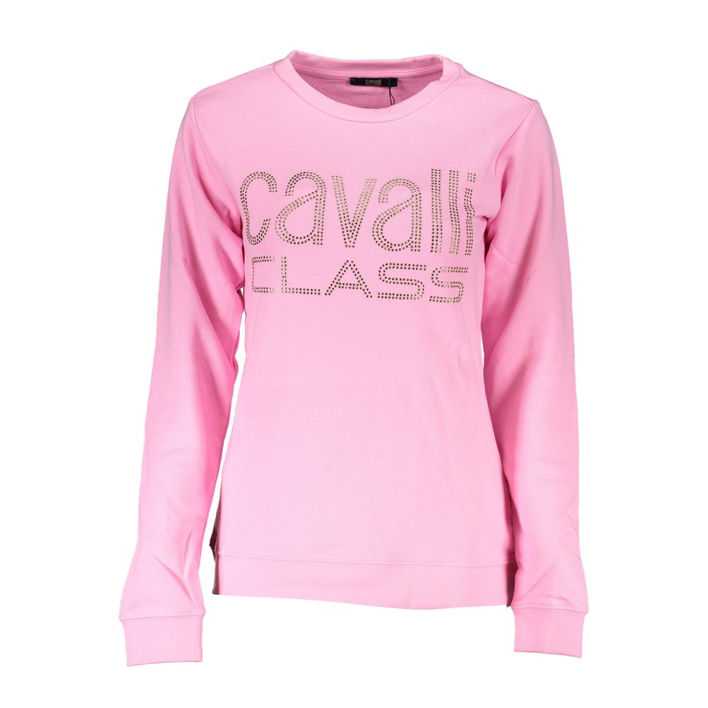 

Розовый хлопковый свитер cavalli CLASS