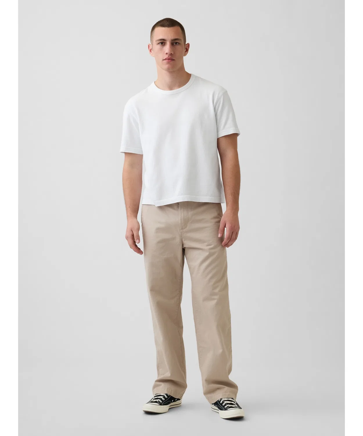 Мужские брюки-чинос свободного кроя из плотной саржи, модель Heavyweight Twill Baggies GAP, Khaki