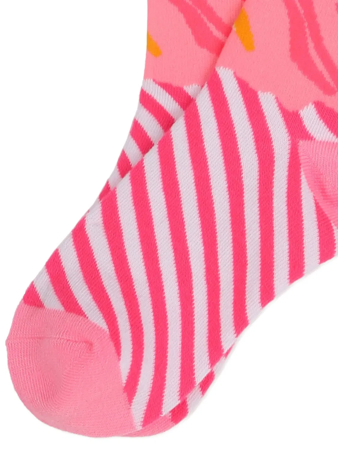 Носки с полосатым принтом и логотипом-интарсией Billieblush, розовый — фото 4
