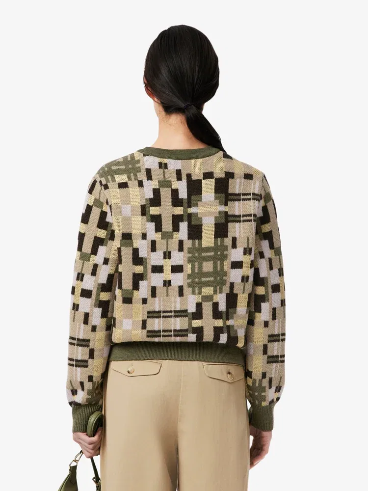 Свитер с жаккардовым графическим узором LACOSTE, Khaki — фото 3