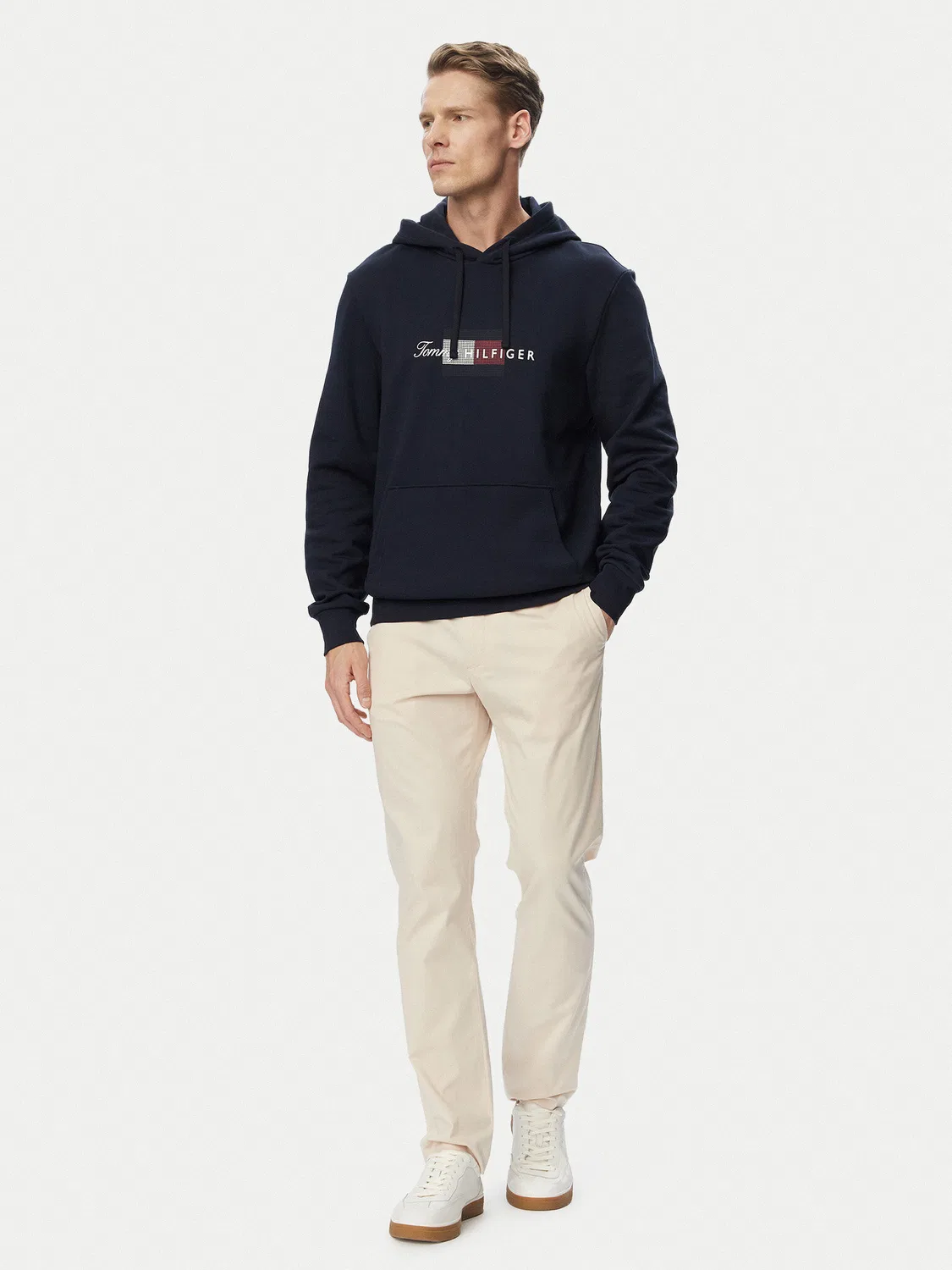 Мужская толстовка стандартного кроя Script Flag Tommy Hilfiger, темно-синий — фото 2