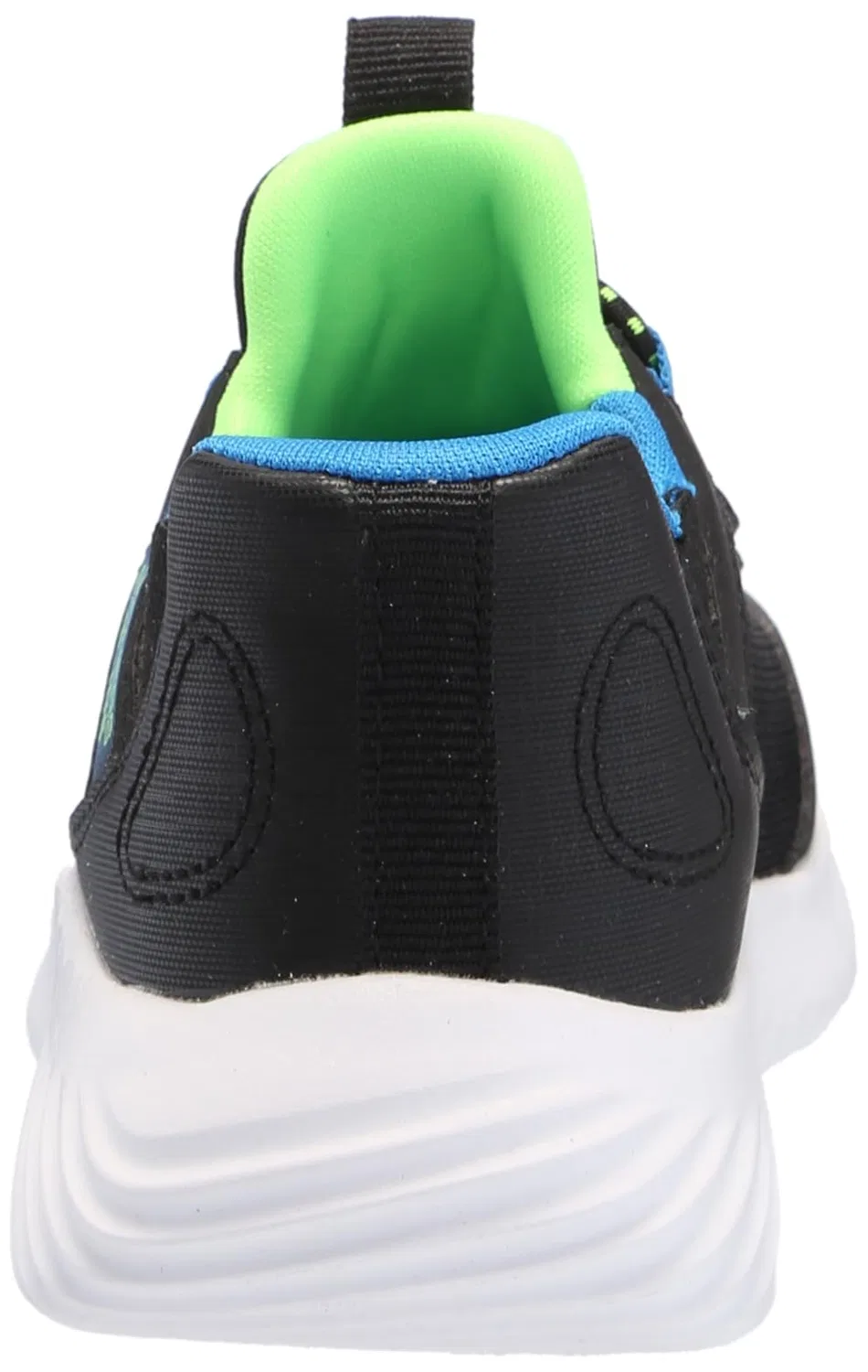 Детские кроссовки для мальчиков с технологией Slip-in Bounder - Brisk-burst Skechers, Black Blue Lime — фото 3