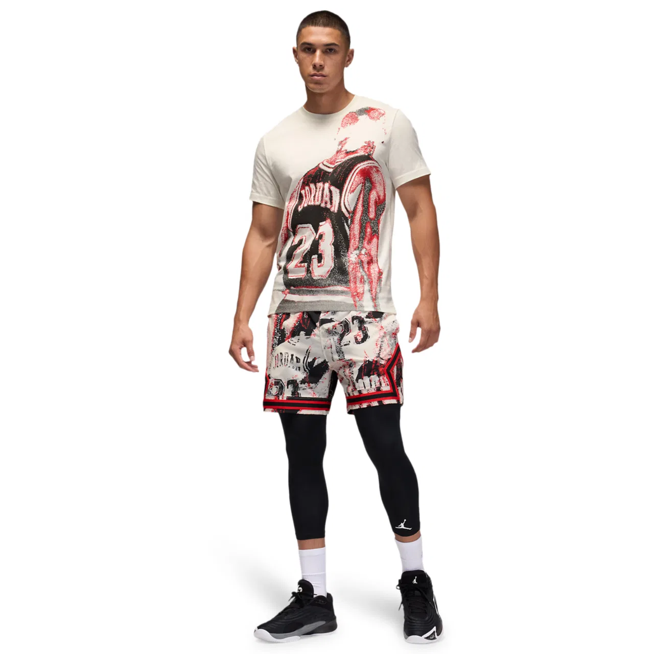 Футболка мужская Dri-FIT Sport Graphic Short Sleeve Crew Jordan, цвет Sail/Black — фото 4