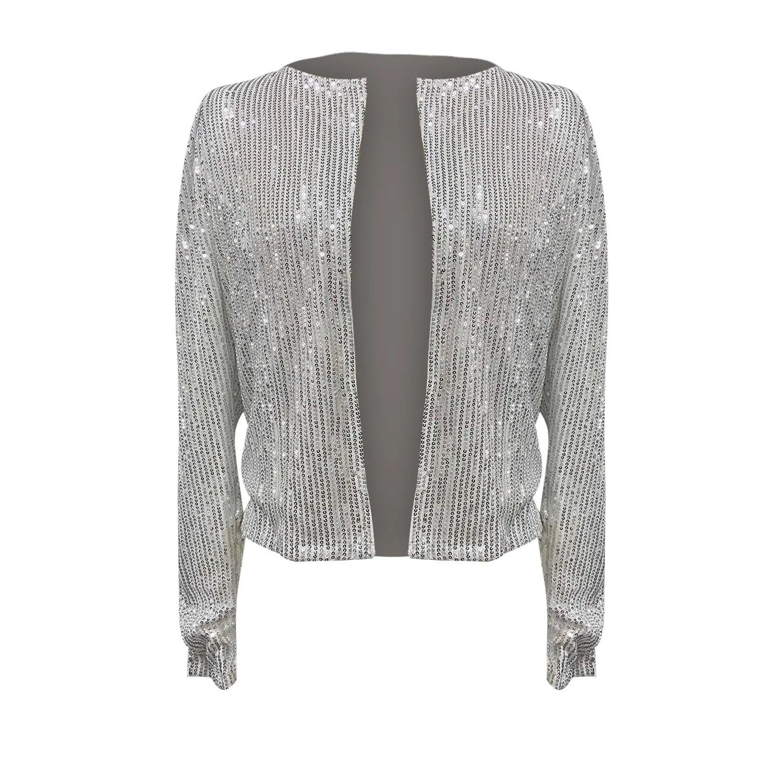 Женская куртка с пайетками, casual, Argento