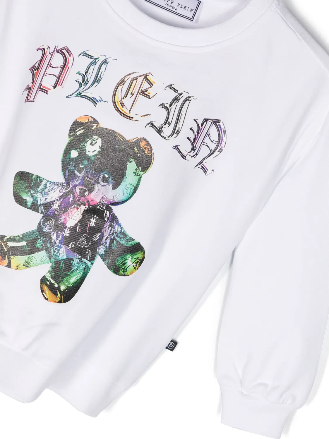 Свитшот с логотипом и медвежонком Philipp Plein, белый — фото 2