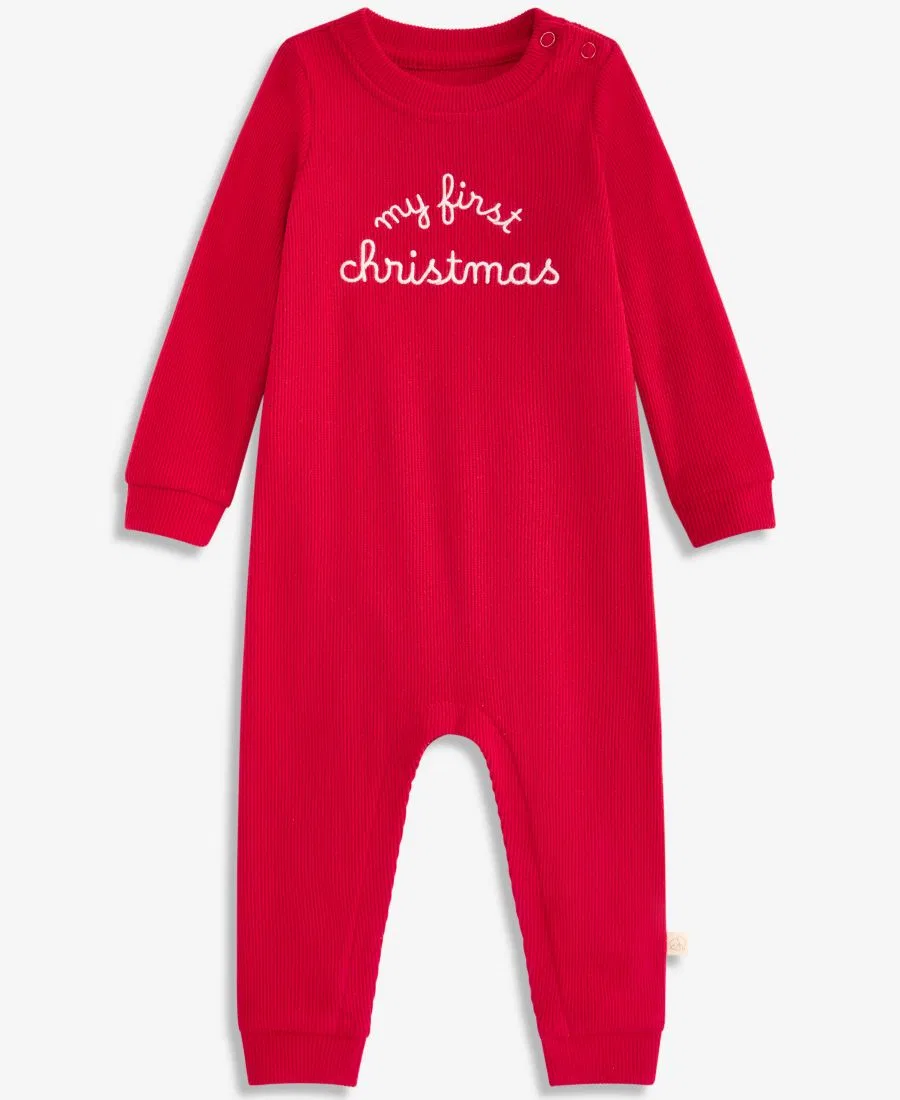 Детский комбинезон-слип с длинным рукавом My First Christmas First Impressions, Ruby Red
