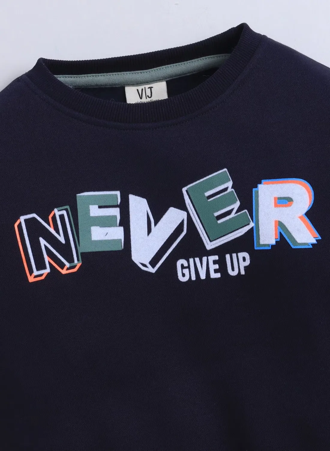 Свитшот с принтом Never Give Up, Victor And Jane, синий — фото 3