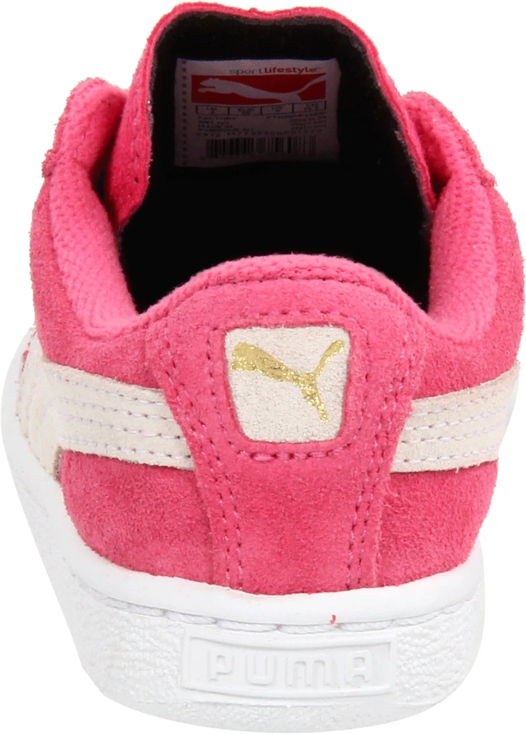 Детские кроссовки для мальчиков замшевые Suede Classic PUMA, Bright Pink White — фото 3