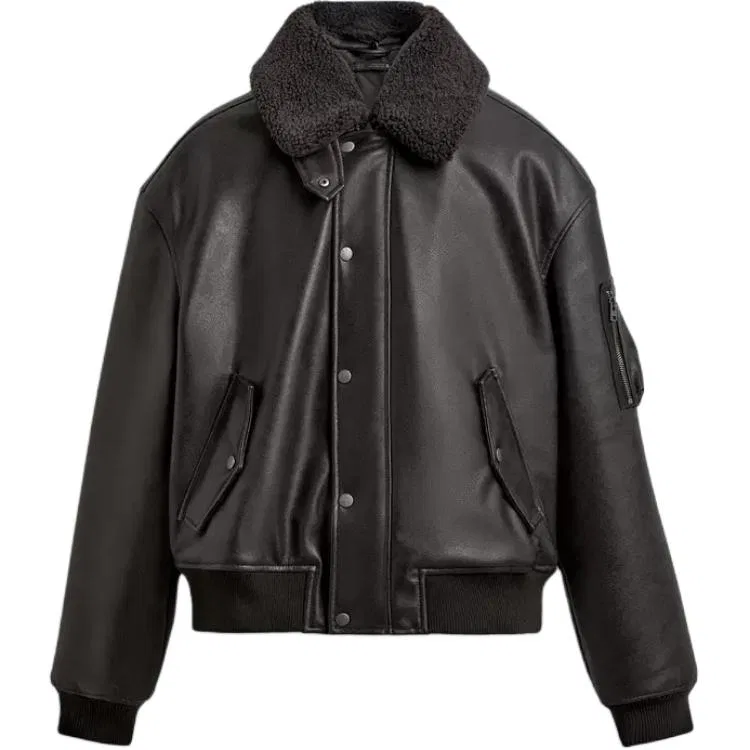 Мужская куртка-пуховик с лацканами Brown ZARA, Brown