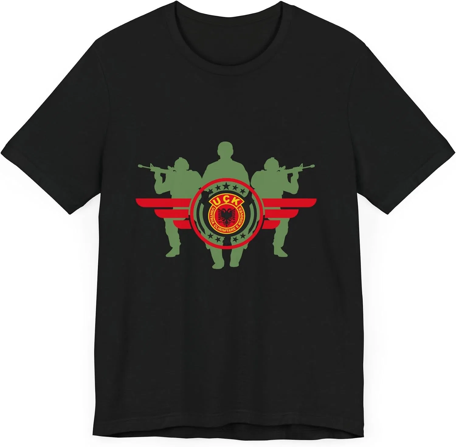 Футболка с принтом Kosova Army, Bella Canvas 3001, Black