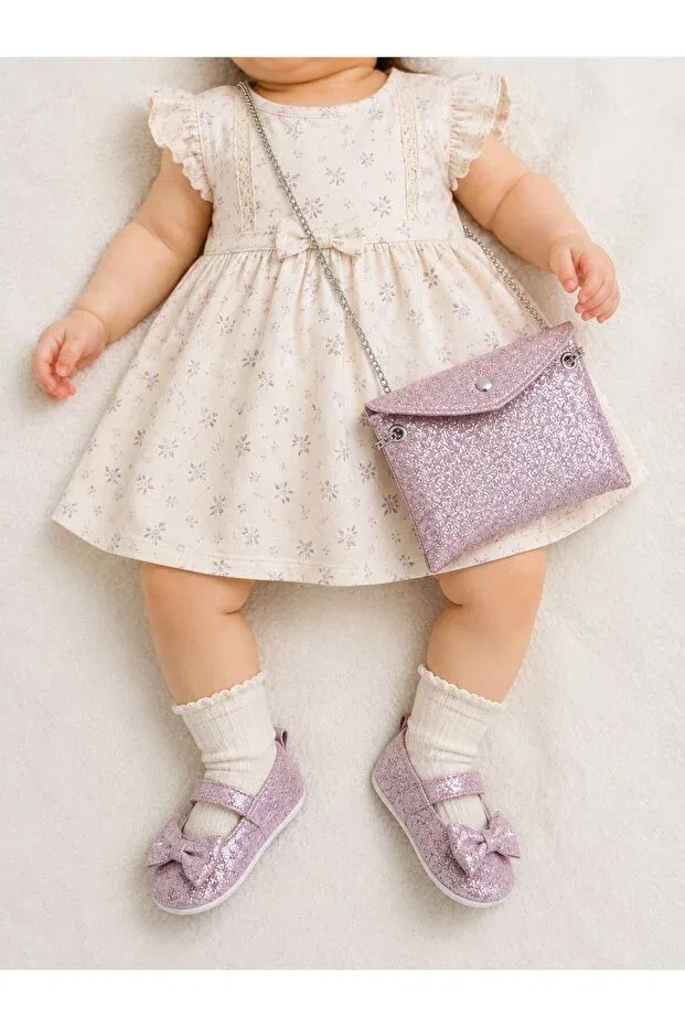 Детские туфли для девочек с сумкой, модель Noix, Che Sara, Pink — фото 2