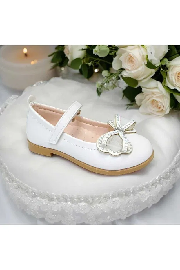 Детские балетки для девочек с ортопедической стелькой Patik Bebe, White — фото 2