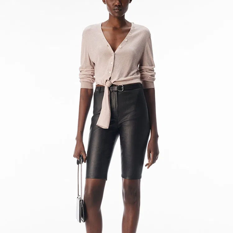 Женский свитер V-образным вырезом Alexander Wang, Light Khaki — фото 3