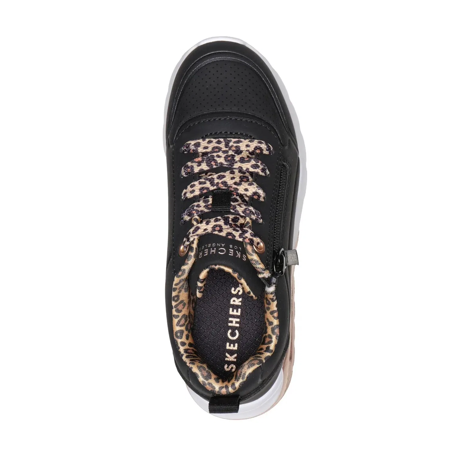 Детские кроссовки с леопардовым принтом Leopard Stride Skechers, Schwarz — фото 4